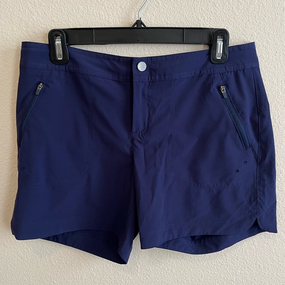 Women’s Title Nine Rogue water shorts, 5 inch inseam, navy blue, size 4